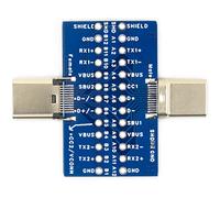 naughtystarts USB Type C Breakout Board Male to Female 24Pin Full Pin Output Test Board 0.1" Pitch for Data Transfer Cable Extension PCB Learning Refitting