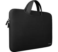 Naukay 15 inch Laptop Bag,Resistant Neoprene Laptop Sleeve with Handle/Notebook Computer Protective Case Cover/Ultrabook Briefcase Carrying Bag for 13 14 15 inch Laptop, Computer, Tablet - Black