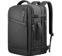 Naukay Travel Backpack, 50L Expandable Carry on Backpack, Water Resistant Extra Large Business Backpacks Fits 17.3 Inch Laptop Notebook, Durable Suitcase Daypack Bag for Men Women, Black