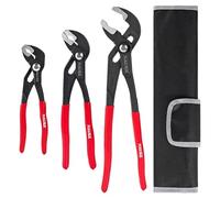 NAUKII 3-Piece Water Pump Pliers Set, 180 mm/250 mm/300 mm, Pipe Wrench Set, Robust and Durable Pump Pliers Set, Precise Clamping Water Pipe Wrench