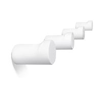 NAUMOO Wooden White Wall Hooks - Pack of 4 - Wall Mounted Decorative Hook - Modern Farmhouse Wood Pegs for Hanging Hat, Coat, Robe - Purse and Backpack Hanger for Entryway