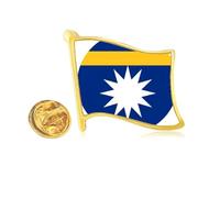 Nauru Oceania National Emblem Golden Metal Flag Lapel Pin Badge