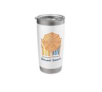 Nauset Beach Cape Cod Coastal Nautical Umbrella Chairs Stainless Steel Insulated Tumbler