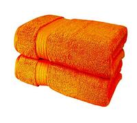 NAUSHA 2 x Large Bath Sheets Luxury Soft Absorbant Towels 600 GSM 10 Colours (Orange, 2)