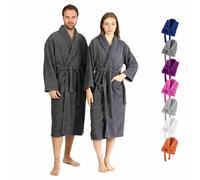 NAUSHA.HOME Hieftan Towel Unisex 100% Egyptian Cotton Bathrobe Dressing Bath Perfect for Shower Spa Hotel Terry Toweling Gowns Mens & Womens, Absorbent Collar Shawl Towel Robe