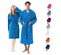NAUSHA.HOME Hieftan Towel Unisex 100% Egyptian Cotton Bathrobe Dressing Bath Perfect for Shower Spa Hotel Terry Toweling Gowns Mens & Womens, Absorbent Collar Shawl Towel Robe