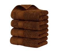 NAUSHA HOME - Premium Large Hand Towels Bale Set - Pack of 4 & 6 Pieces - 100% Soft Cotton, Highly Absorbent & Durable Extra Large (50 x 80 cm) Gym, Hotel & Spa Quality Thick Towels (4, Chocolate)