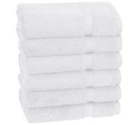 NAUSHA Luxury 2,4 or 6 Piece Hand Towel 100% Egyptian Cotton Ultra Soft High Absorbent & Quick Dry 50 X 90 CM in Multiple Colour Use For Bath Gym Hand Towel (White, 2)