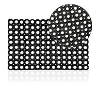 NAUSHA Rubber Hollow Mat Outdoor Entrance Thick Children Playground Garden Safety Floor Matting Anti Fatigue None Slip Drainage Black Door Mat Heavy Weight Washable Large Ramp Mat