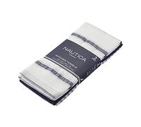 Nautica 100% Cotton Kitchen Towels Set of 3 | 18" X 28" Super Absorbent Reusable Cleaning Cloths, Tea Towels, Hand Towels for Drying Dishes | Navy/Navy Stripe