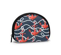 Nautica Anchors Coconut Trees Island Coin Purse Wallets Change Pouch Novelty Key Holder Zipper Small Cosmetic Makeup Bags