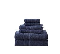 Nautica - Bath Towels, Highly Absorbent & Fade Resistant Bathroom Essentials, Oeko-Tex Certified (Oceane Navy, 6-Piece)