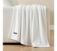 Nautica Blanket Soft Plush Fleece Reversible Bedding, Home Decor for All Seasons, Dorm Room Essentials, Twin, Solid White
