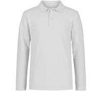 Nautica Boys' School Uniform Long Sleeve Polo Shirt, Button Closure, Comfortable, Breathable Fabric, White, 16