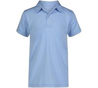 Nautica Boys' School Uniform Sensory-Friendly Short Sleeve Polo Shirt, Button Closure, Moisture Wicking Performance Material, Light Blue, 10-12