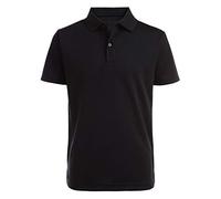 Nautica Boys School Uniform Short Sleeve Performance Polo, Black, 10-12 Husky