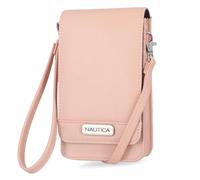 Nautica Catalina RFID Women’s Crossbody Bag, Vegan Leather Compact Cell Phone Shoulder Travel Purse Holder, Blush