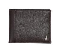 Nautica Classic J-Class Leather Bifold Wallet, Brown, Taglia unica