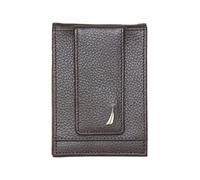 Nautica Classic J-Class Leather Bifold Wallet, Brown, Taglia unica