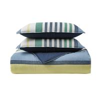 Nautica Comforter Set-100 Percent, Ultra Soft Bedding with Matching Sham, Machine Washable Easy Care, Cotton, Blue, Queen