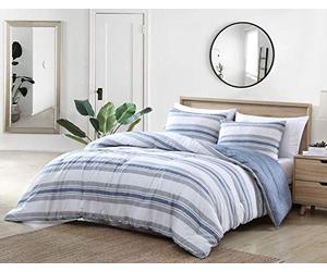 Nautica | Comforter Set-100 Ultra Soft, All Season Bedding, Pre-Washed for Added Softness, Cotton, Navy, Full/Queen