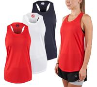 Nautica Competition 3 Pack Workout Tank Tops for Women Active Athletic Gym Workout Running Exercise Yoga Dry-Fit Fabric, Navy, Red, White, XL