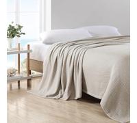 Nautica Cotton Medium-Weight Bedding, Home Decor for All Seasons Blanket, Queen, Baird Beige