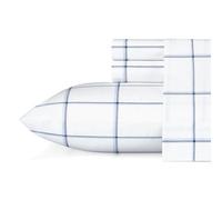 Nautica Cotton Percale Bedding Set, Crisp & Cool, Lightweight & Breathable, 100%, Plot Blue/White, Queen