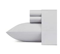 Nautica Cotton Percale Bedding Set, Crisp & Cool, Solid Home Decor, 100%, Sailing Grey, Queen