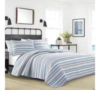 Nautica Cotton Quilt-Sham Set, Grey/Blue, Full/Queen