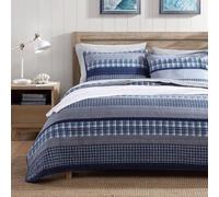 Nautica Cotton Reversible Bedding Set, All Season Designer Home Décor, Addison Blue, Twin