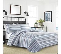 Nautica Cotton Reversible Bedding with Matching Sham, Dorm Room Essentials, Jettison Grey, Twin