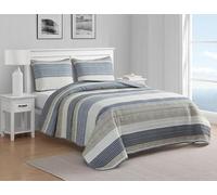 Nautica Cotton Reversible Bedding with Matching Shams, Home Decor for All Seasons, Ridgeport Beige, King