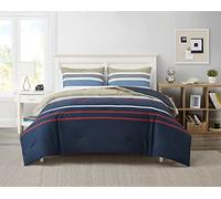 Nautica Cotton Reversible Bedding with Matching Shams, Stylish Home Decor, 100%, Bradford Navy/Kahki, Queen