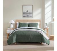 Nautica Embossed Microfiber Bedding with Matching Shams, All Season Home Decor, Oeko-Tex Certified, Polyester, Point Harbor Green, King