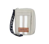 Nautica Everglades Small Wallet for Women, Compact Thin Wristlet, Credit Card Wallet with ID Window, Zippered Coin Purse, Dove (Racing-Stripe)