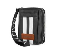 Nautica Everglades Small Wallet for Women, Compact Thin Wristlet, Credit Card Wallet with ID Window, Zippered Coin Purse, Black (Racing-stripe)