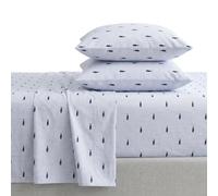 Nautica - Full Size Sheet Sets, Cotton Percale Bedding, Crisp & Cool, Coastal Home Decor (Whale Stripe Blue, Full)