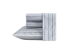 Nautica - Full Size Sheet Sets, Cotton Percale Preppy Bedding, Crisp & Cool, Lightweight & Breathable (Coleridge Stripe Blue, Full)