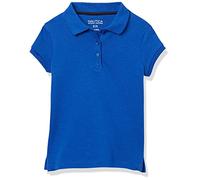 Nautica Girls' School Uniform Short Sleeve Pique Polo, Royal, 16
