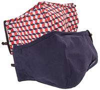 Nautica Goals 2 Face Masks 4 Carbon Filter Safety Kit with Wristlet Bag, Indigo Geo Print, One Size