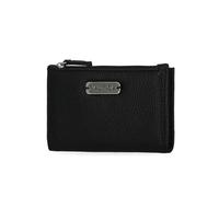 Nautica High Tide Womens Small Wallet, RFID Blocking Slim Credit Card Holder with Zipper Coin Pocket, Bifold Compact Wallet with ID Window, Black