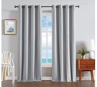 Nautica Home - Providence Ultimate Blackout Classics Curtains and Drapes | Thermal Privacy Drapes Bedroom or Living Room Curtains | Set of 2 Textured Panels | 52" x 63" | Light Grey