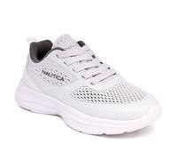 Nautica - Kids Boys Girls Lace Up Athletic Sneakers Jelly Sole Shoes with Padded Chunky Heel Technology(Little Kid/Big Kid), Gray white, 22.2 cm