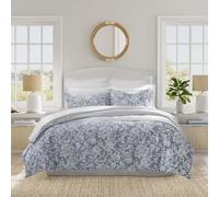 Nautica - King Duvet Cover Set, Reversible Cotton Bedding with Matching Shams, Elegant Floral Home Decor (Tortola Blue, King)