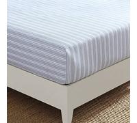 Nautica - King Fitted Sheet, Cotton Percale Bedding, Casual Home Decor (Beaux Stripe Blue, King)