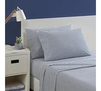Nautica- King Sheet Set, Cotton Percale Bedding Set, Crisp & Cool, Lightweight & Breathable (Harmead Navy, King)