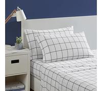 Nautica- King Sheet Set, Cotton Percale Bedding Set, Crisp & Cool, Lightweight & Breathable (Plot Black, King)