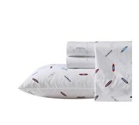 Nautica - King Sheets, Cotton Percale Bedding Set, Crisp & Cool, Lightweight & Breathable (High Surf, King)