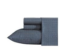 Nautica - King Sheets, Premium Cotton Percale Bedding Set, Plaid Home Decor, Oeko-Tex Certified (Reece Plaid Navy, King)